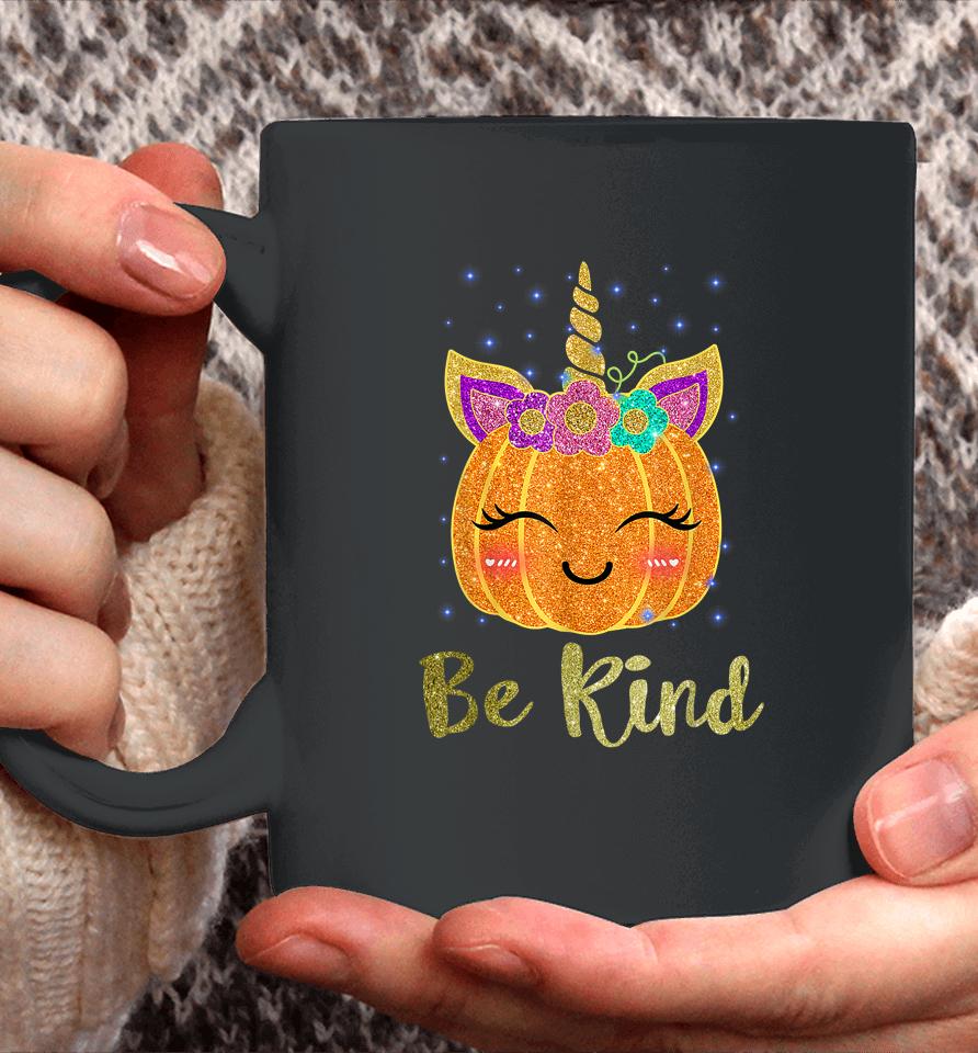 Be Kind Cute Pumpkin Unicorn Orange Unity Day Coffee Mug