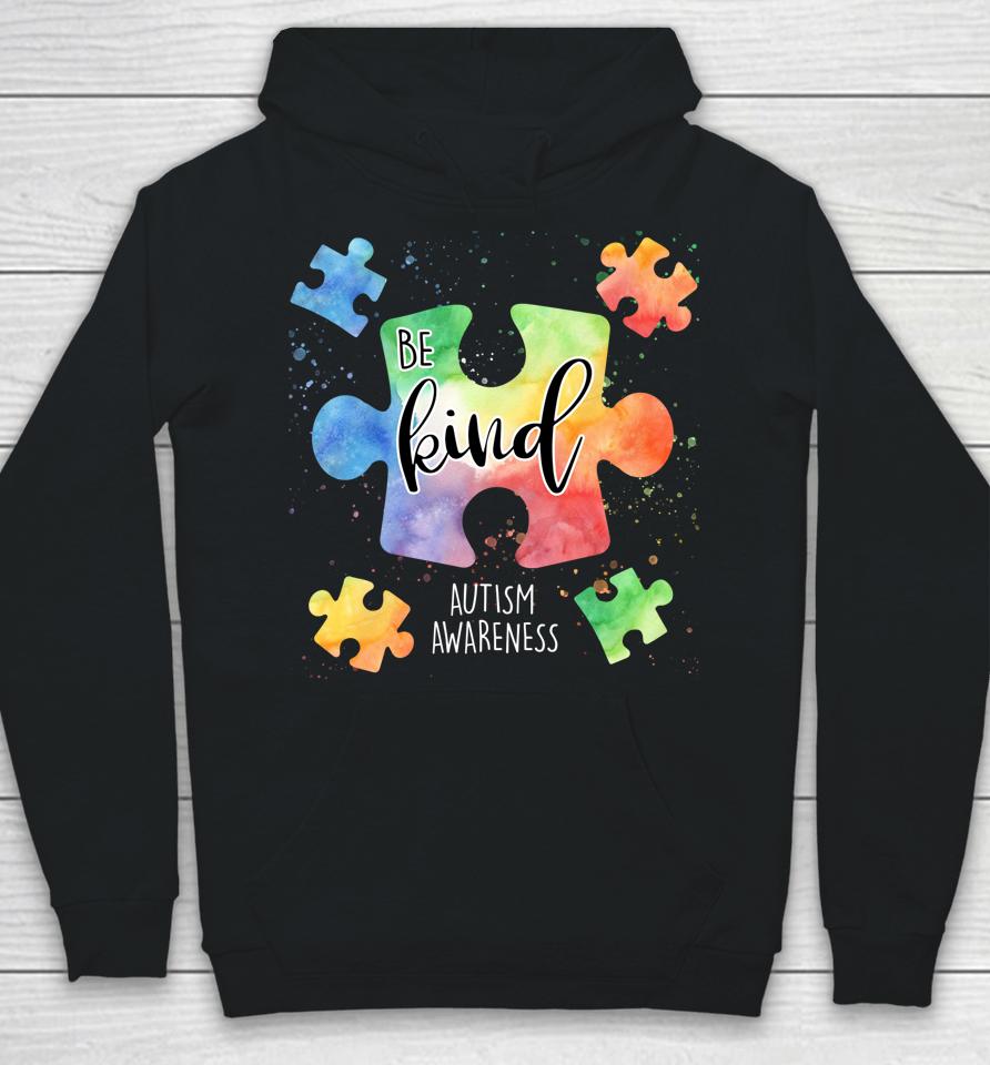 Be Kind Puzzle Pieces Cute Autism Awareness Hoodie