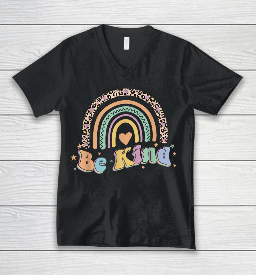 Be Kind Rainbow Unisex V-Neck T-Shirt