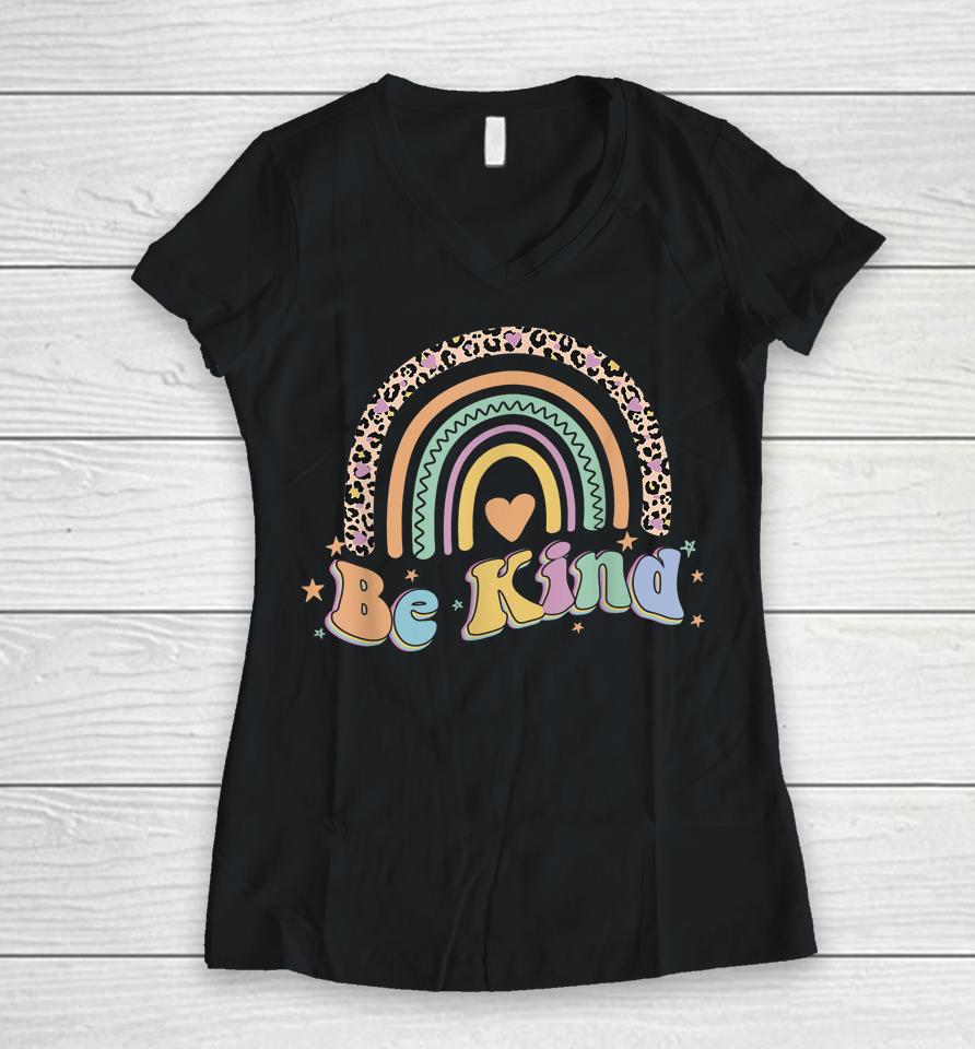 Be Kind Rainbow Women V-Neck T-Shirt