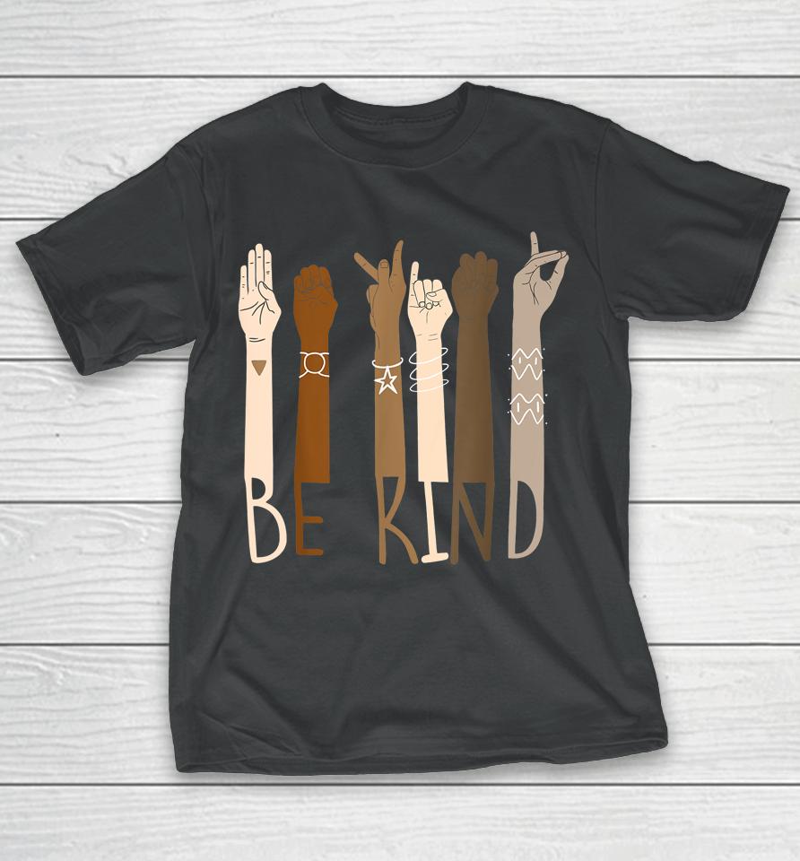 Be Kind Support Diversity Equality Dark Skin Love T-Shirt