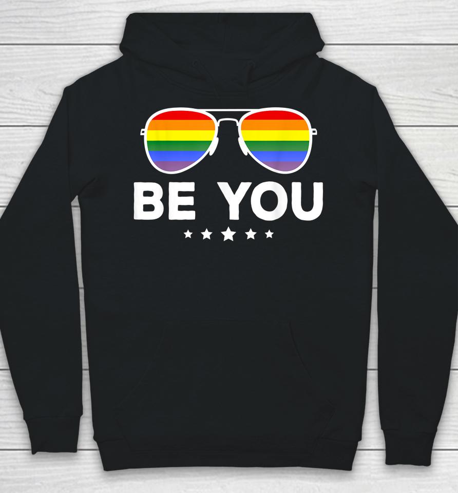 Be You Lgbt Rainbow Sunglasses Hoodie