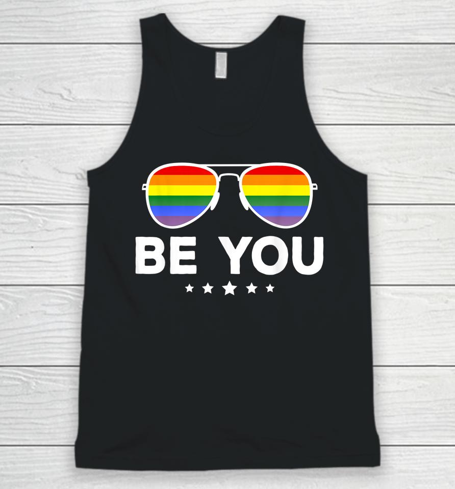 Be You Lgbt Rainbow Sunglasses Unisex Tank Top