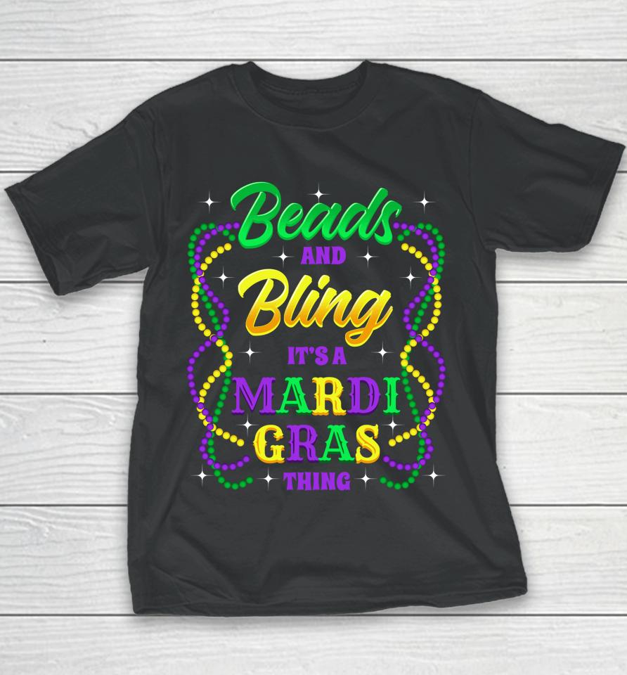 Beads & Bling It's A Mardi Gras Thing Youth T-Shirt