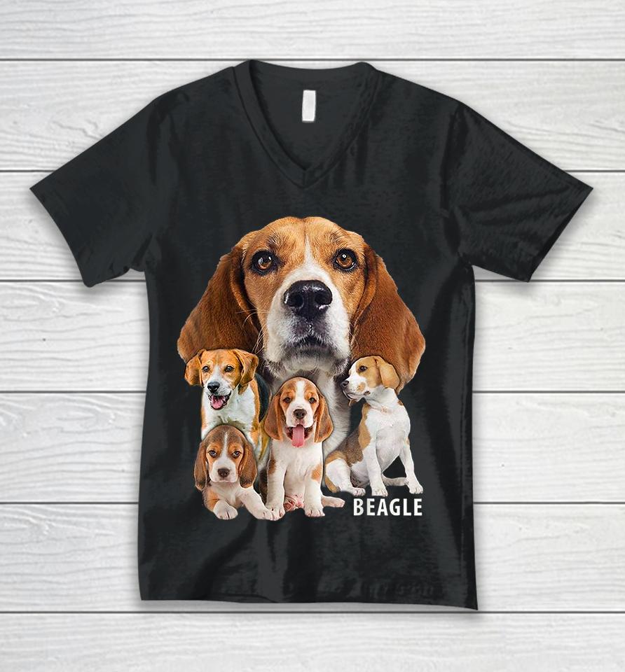 Beagle Dog Unisex V-Neck T-Shirt