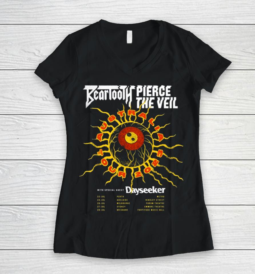 Beartooth X Pierce The Veil Australia Tour 2023 Women V-Neck T-Shirt