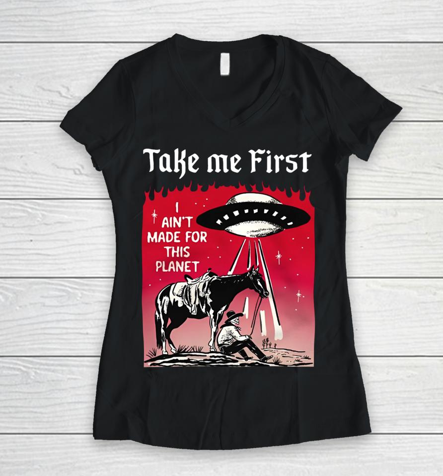 Beautiful Bastard Merch Store Take Me First Women V-Neck T-Shirt