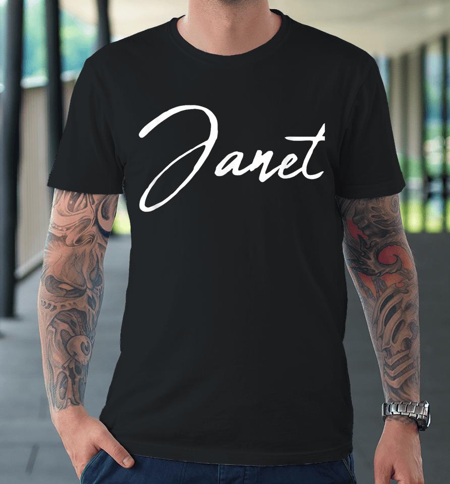 Beautiful Feminine Janet Handwritten Font Premium T-Shirt