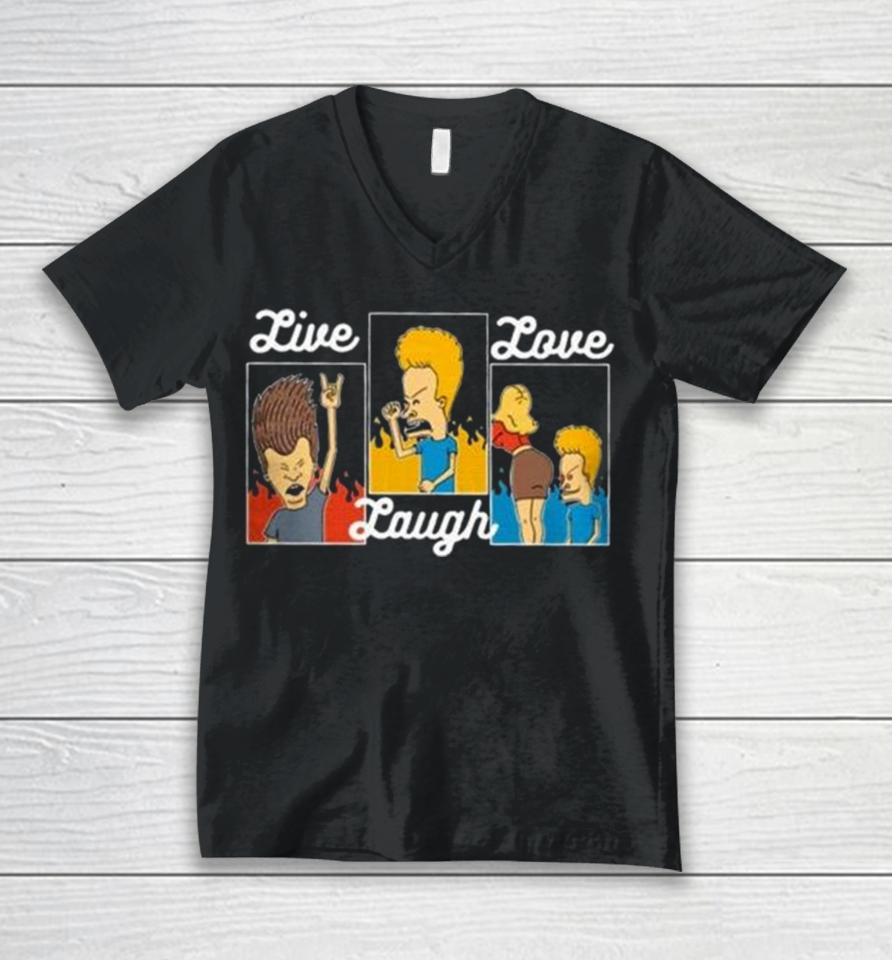 Beavis And Butt Head Live Laugh Love T Unisex V-Neck T-Shirt