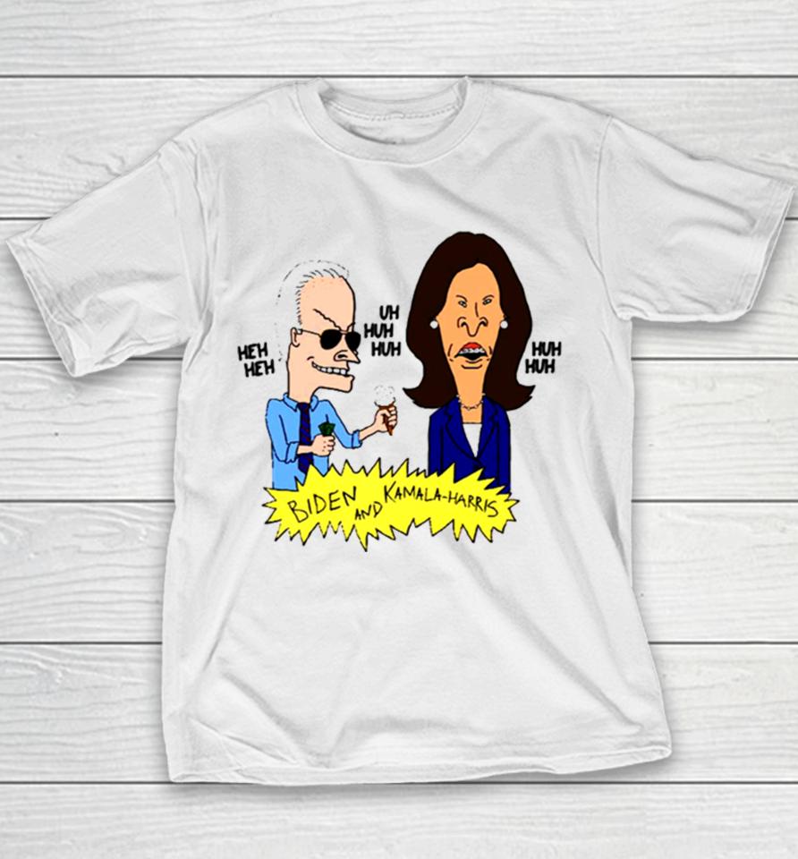 Beavis And Butthead Biden And Kamala Parody Youth T-Shirt