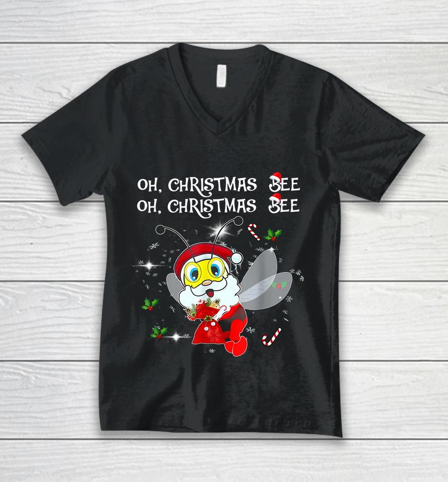 Bee Santa Oh Christmas Bee Oh Christmas Unisex V-Neck T-Shirt