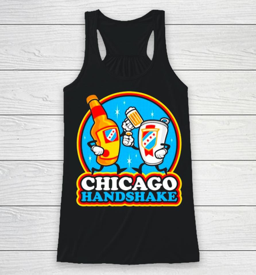 Beer Chicago Handshake Racerback Tank