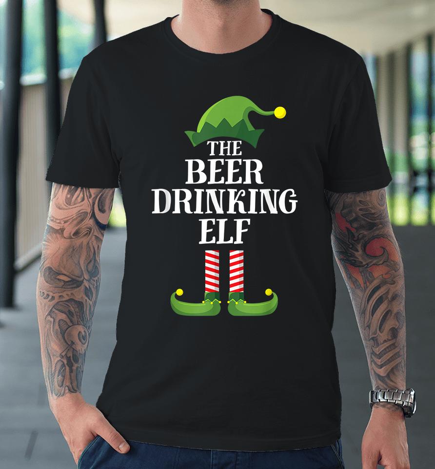 Beer Drinking Elf Matching Family Group Christmas Premium T-Shirt
