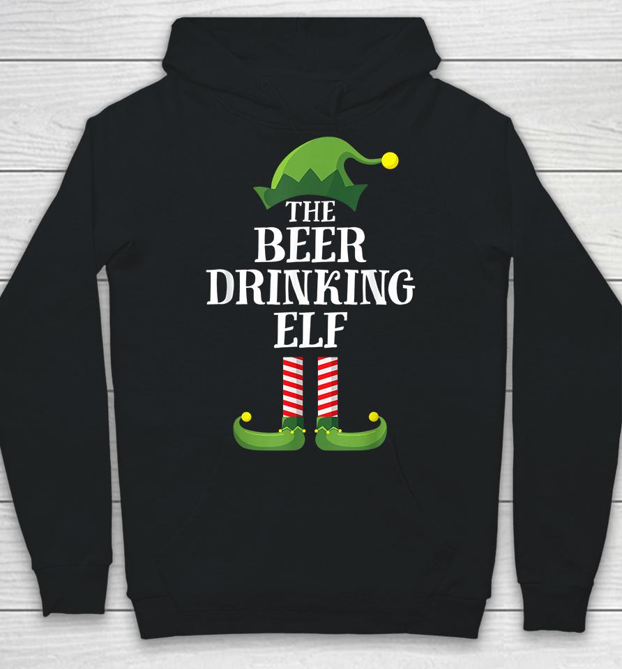 Beer Drinking Elf Matching Family Group Christmas Hoodie
