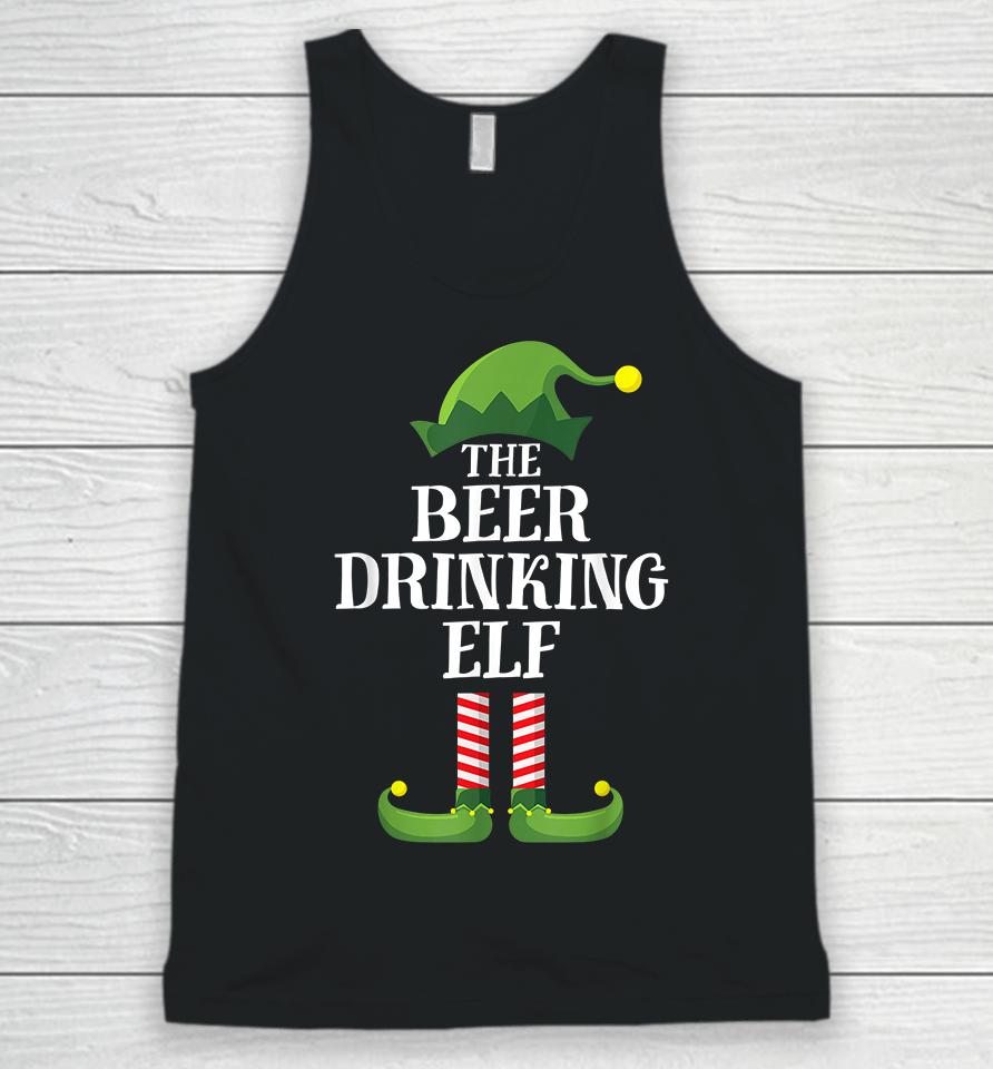 Beer Drinking Elf Matching Family Group Christmas Unisex Tank Top