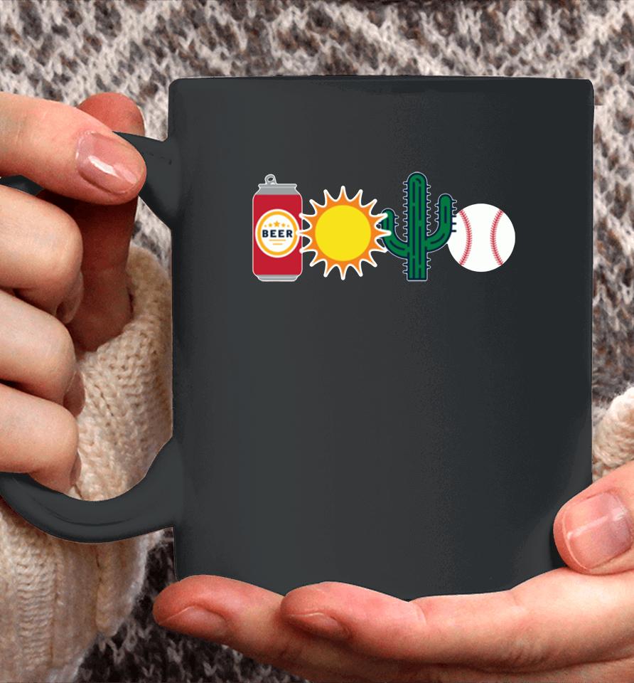 Beer Sun Cactus And Baseball Coffee Mug