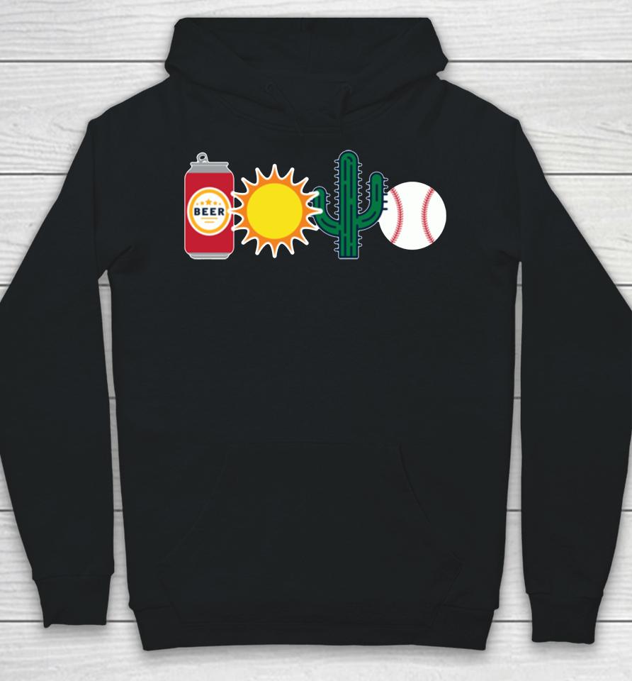 Beer Sun Cactus And Baseball Hoodie