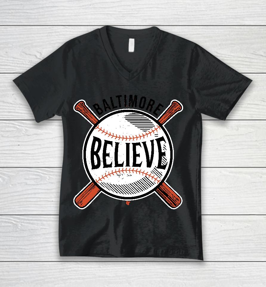 Believe Baltimore Unisex V-Neck T-Shirt