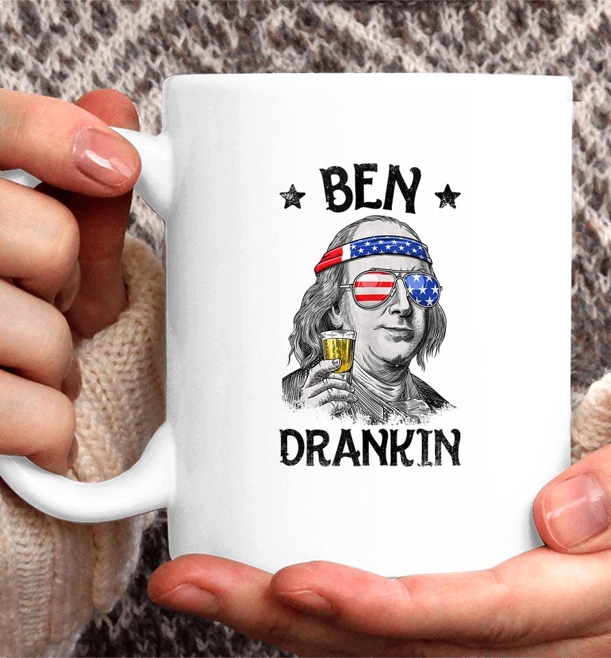 Ben Drankin 4Th Of July Benjamin Franklin Usa Flag Coffee Mug
