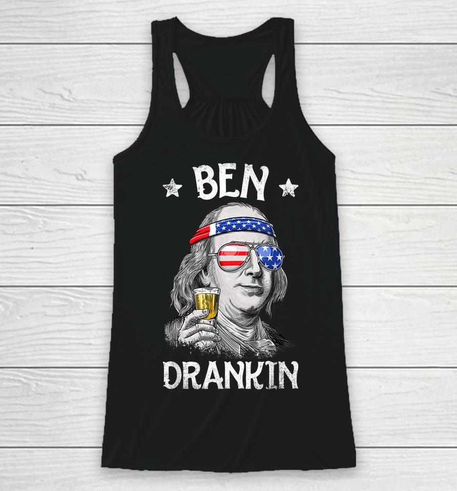 Ben Drankin 4Th Of July Benjamin Franklin Usa Flag Racerback Tank