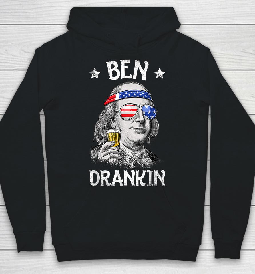 Ben Drankin 4Th Of July Benjamin Franklin Usa Flag Hoodie