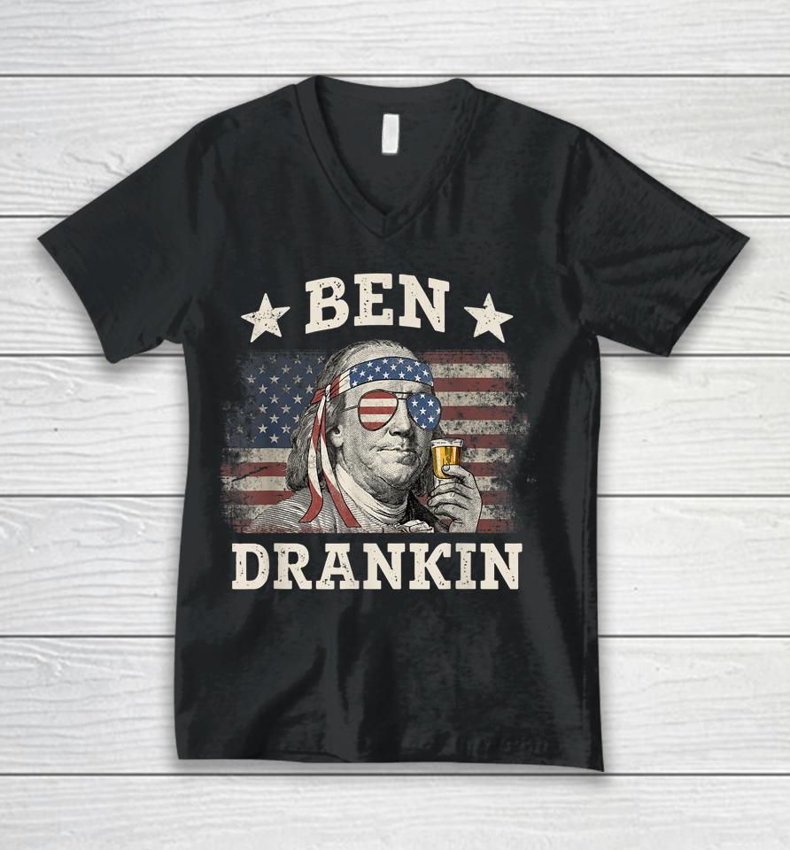 Ben Drankin 4Th Of July Unisex V-Neck T-Shirt