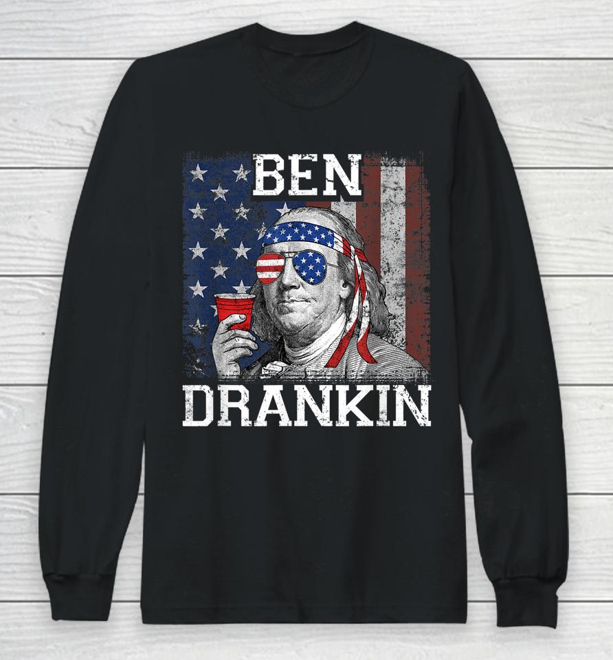 Ben Drankin Beer 4Th Of July Funny Patriotic Usa Long Sleeve T-Shirt