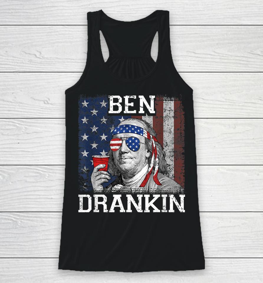 Ben Drankin Beer 4Th Of July Funny Patriotic Usa Racerback Tank