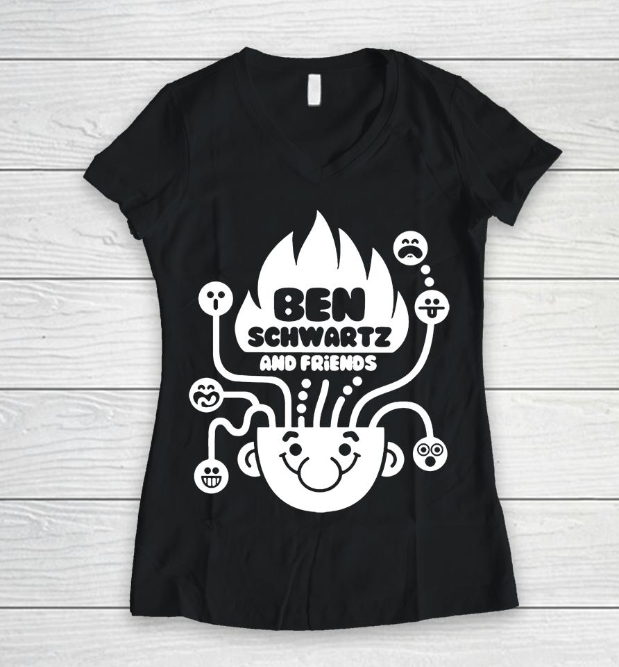 Ben Schwartz And Friends Women V-Neck T-Shirt