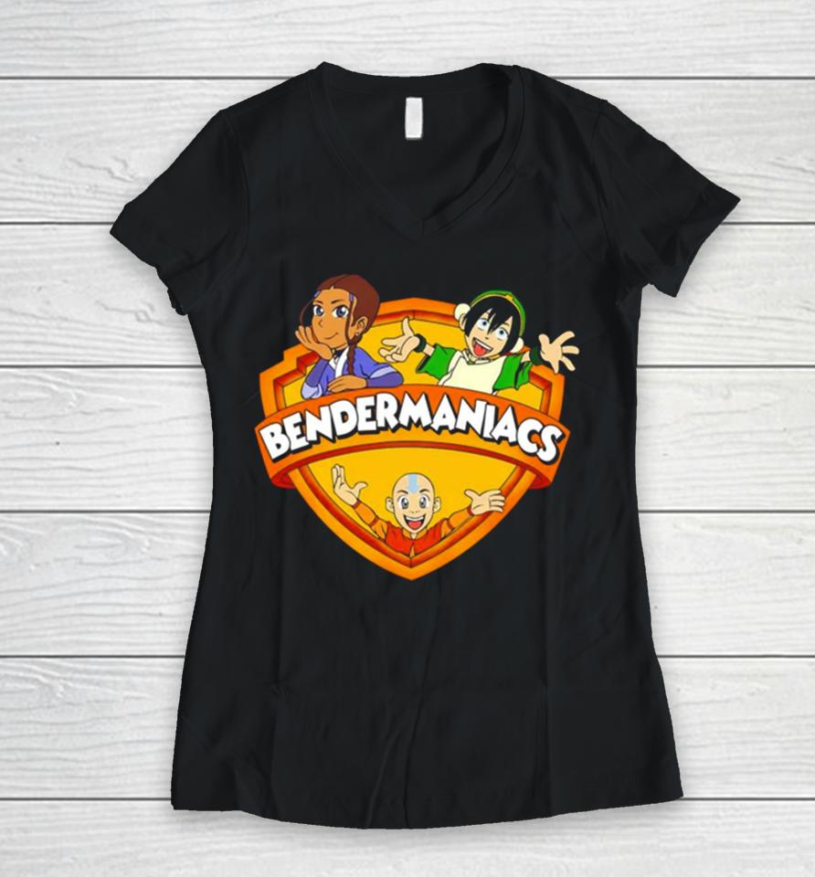 Bendermaniacs The Last Airbender In The Style Of Animaniacs Women V-Neck T-Shirt