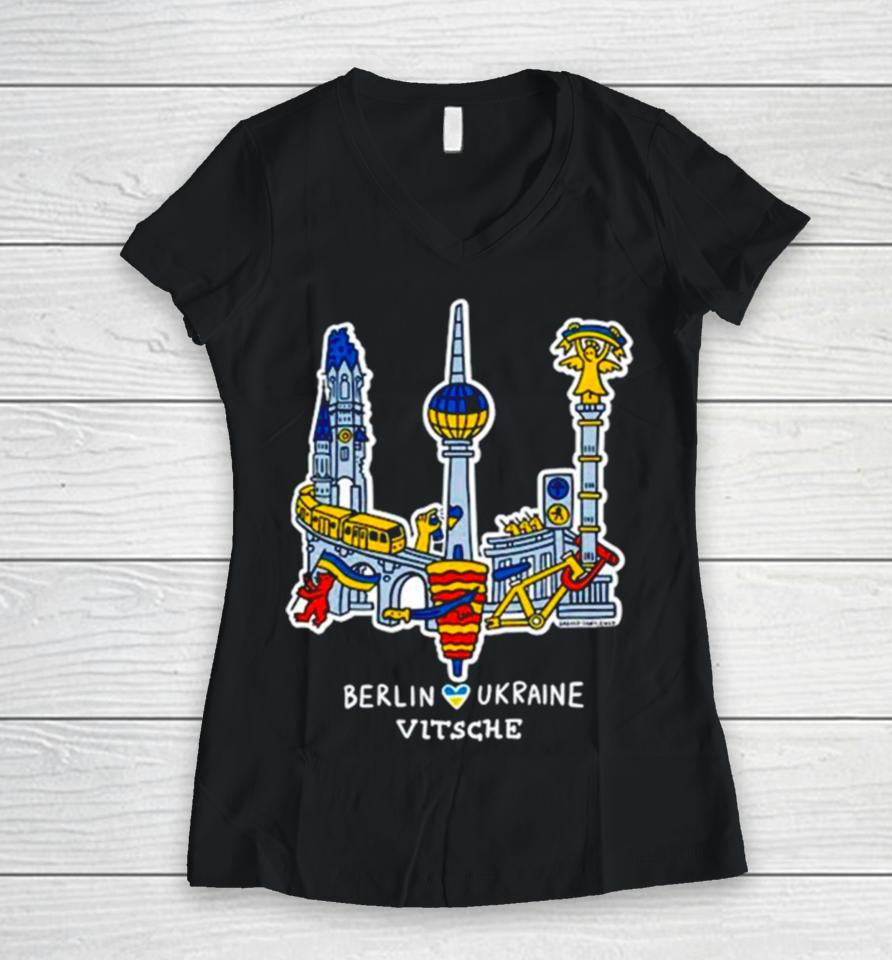 Berlin Ukraine Vitsche City Women V-Neck T-Shirt