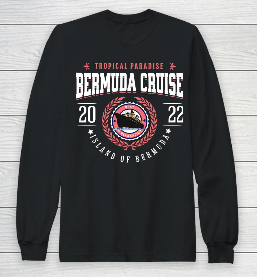 Bermuda Cruise 2022 Classic Crest Souvenir Tourist Long Sleeve T-Shirt