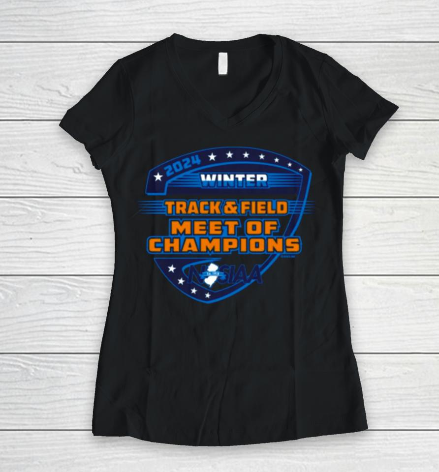 Best 2024 Njsiaa Winter Track &Amp; Field Meet Of Champions Women V-Neck T-Shirt