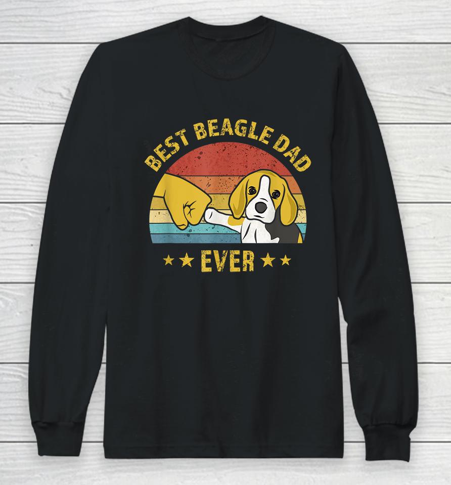 Best Beagle Dad Ever Retro Vintage Long Sleeve T-Shirt