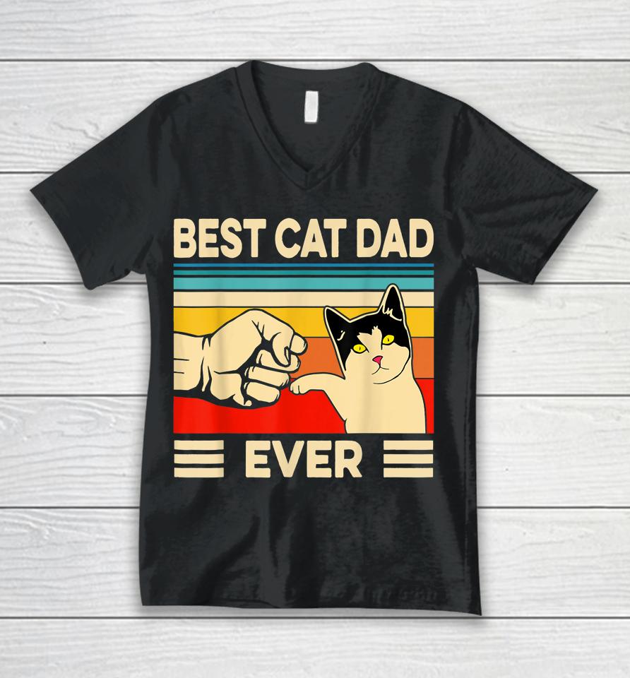 Best Cat Dad Ever Father's Day Gift Unisex V-Neck T-Shirt