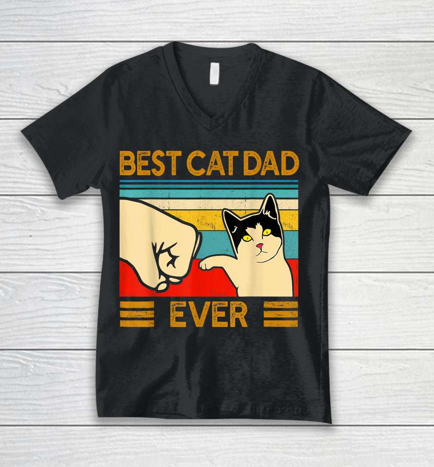 Best Cat Dad Ever Funny Cat Daddy Father Day Gift Unisex V-Neck T-Shirt