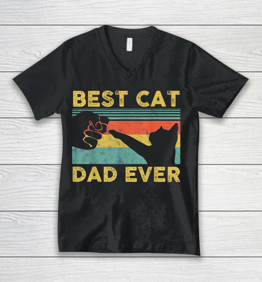 Best Cat Dad Ever Funny Cat Daddy Father's Day Unisex V-Neck T-Shirt