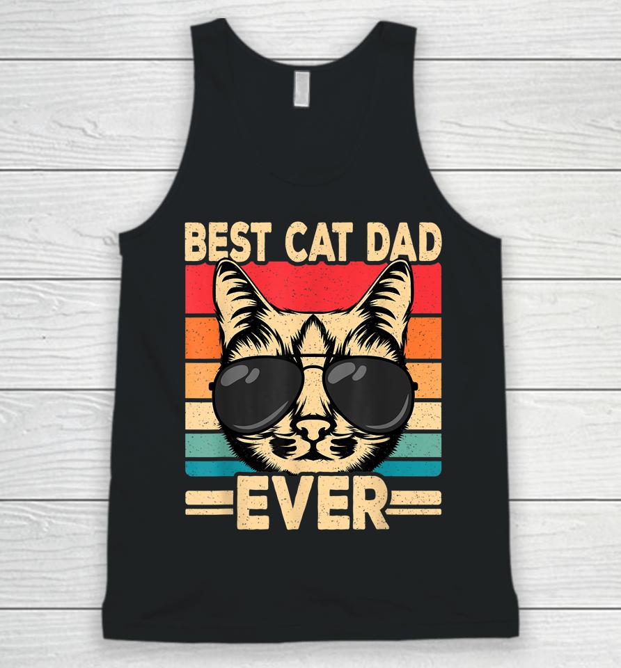 Best Cat Dad Ever Funny Cat Lover Retro Cat Unisex Tank Top