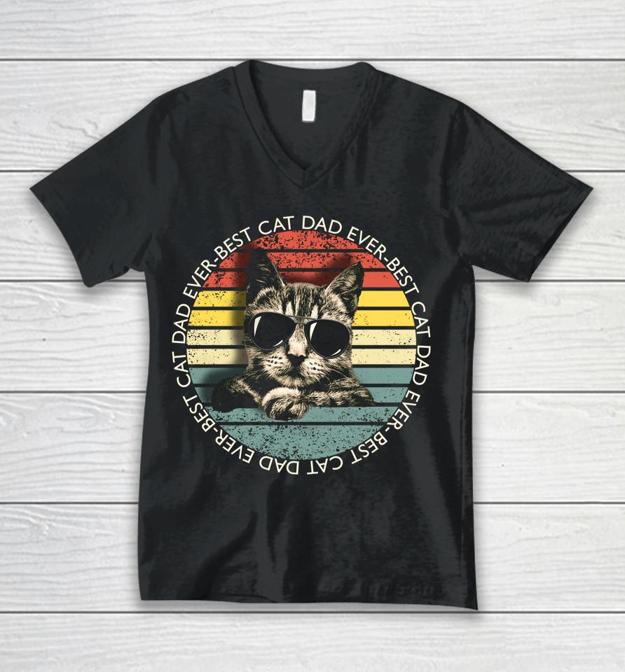 Best Cat Dad Ever Unisex V-Neck T-Shirt