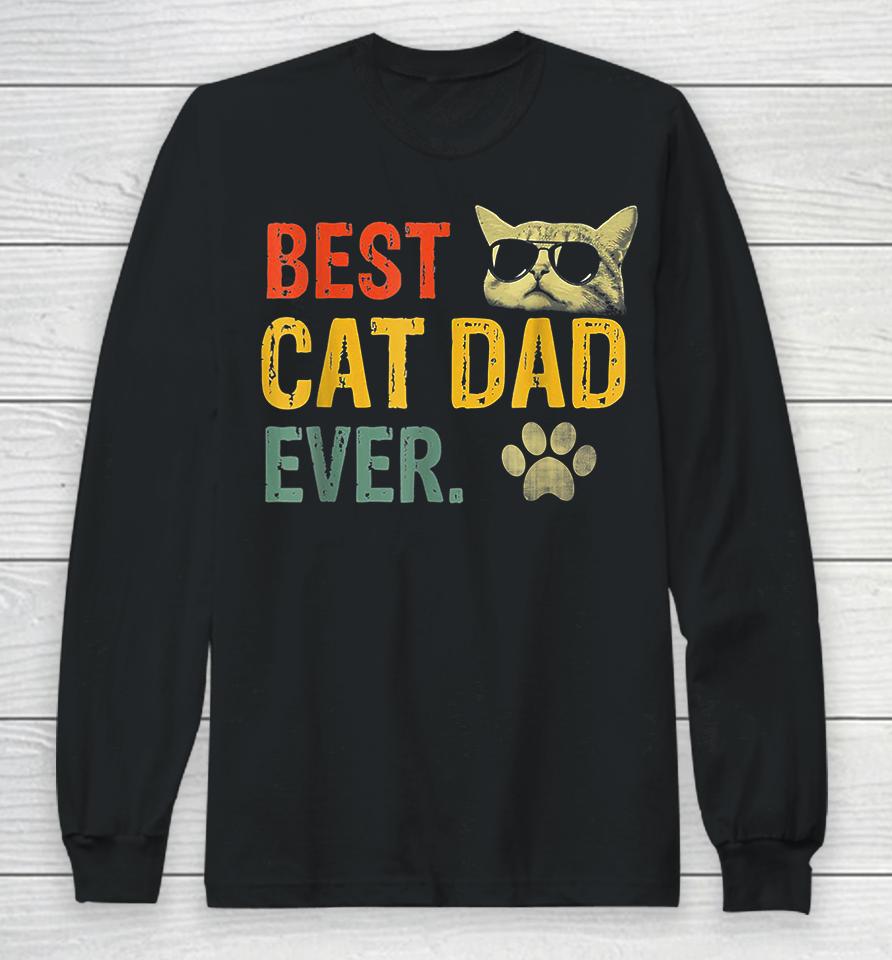 Best Cat Dad Ever Vintage Long Sleeve T-Shirt