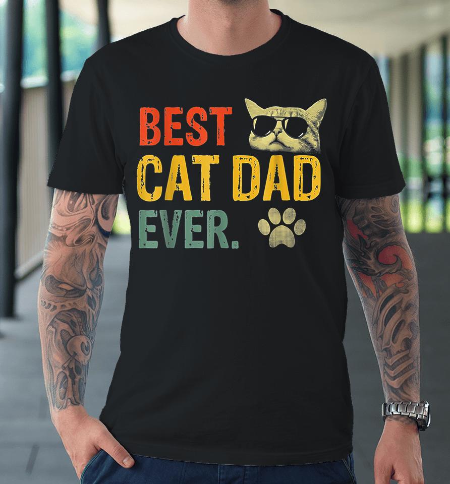 Best Cat Dad Ever Vintage Premium T-Shirt