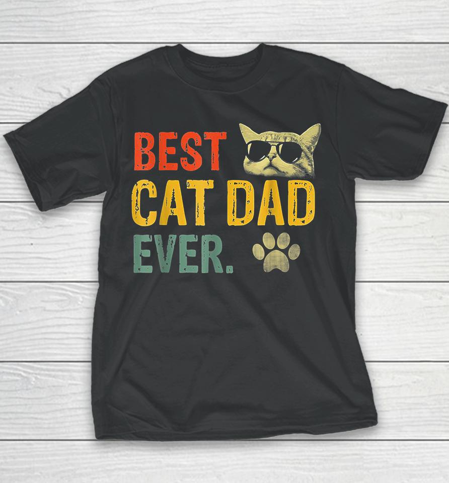 Best Cat Dad Ever Vintage Youth T-Shirt