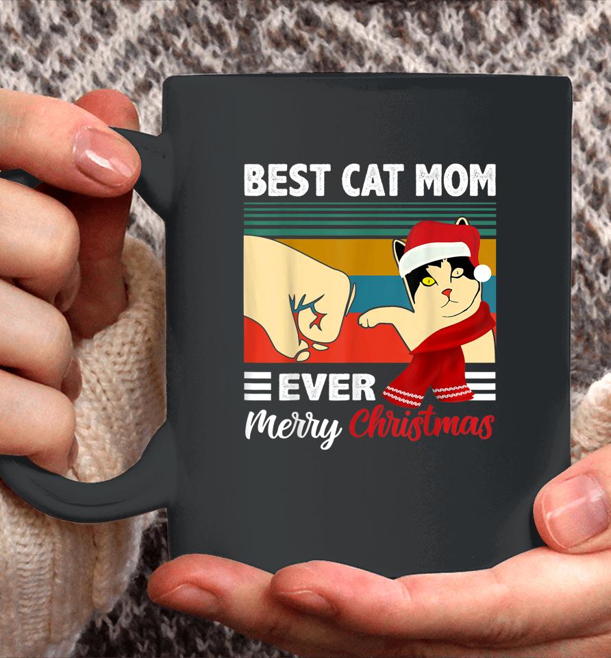 Best Cat Mom Funny Ever Vintage Cats Lover Christmas Coffee Mug