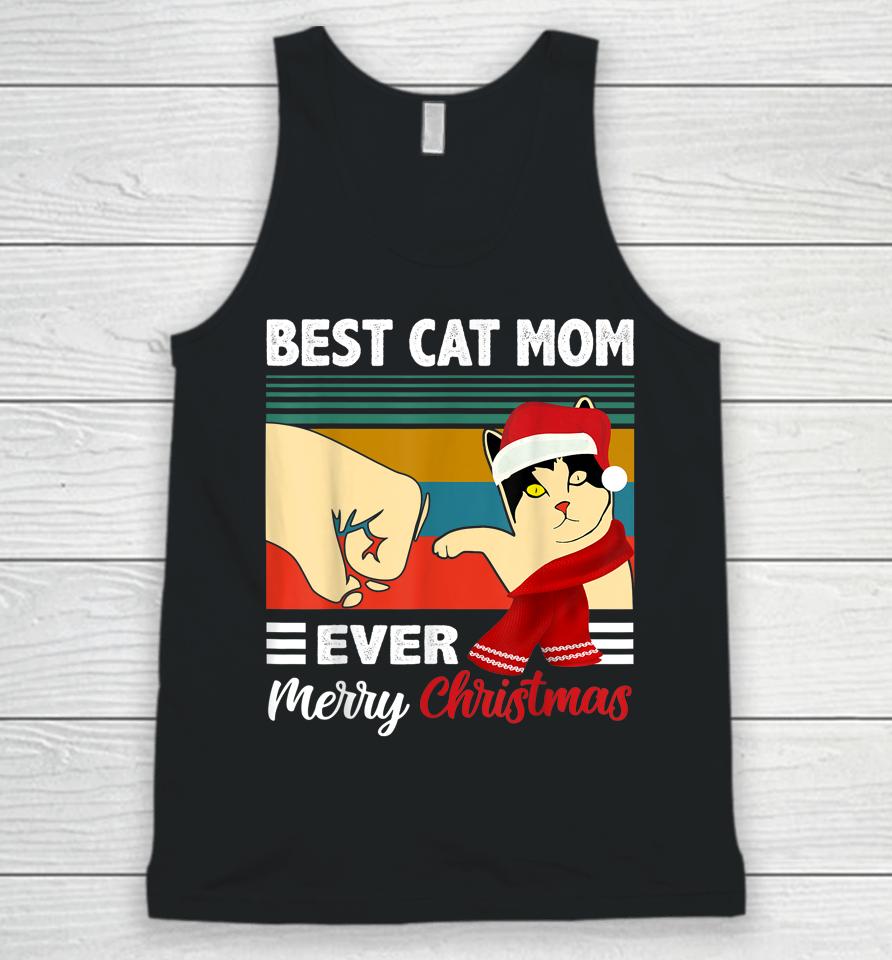 Best Cat Mom Funny Ever Vintage Cats Lover Christmas Unisex Tank Top