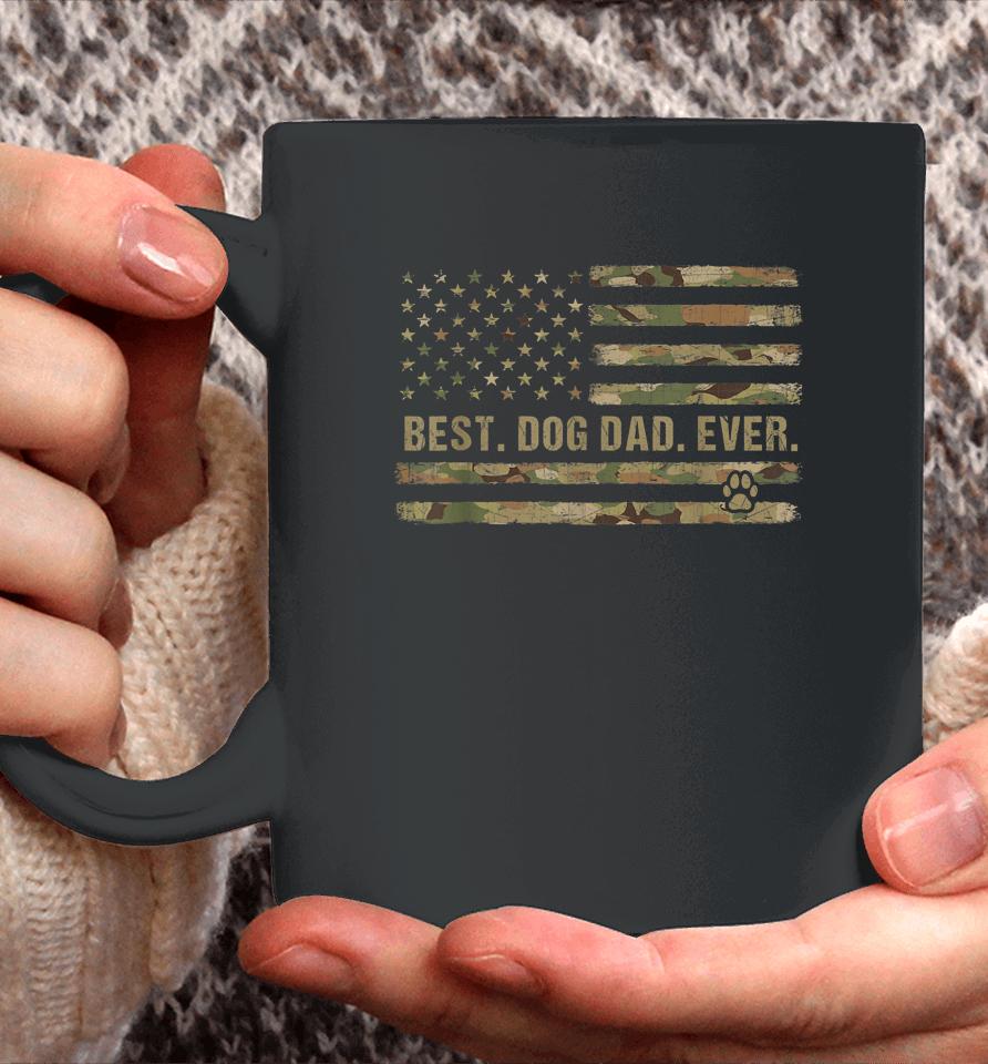 Best Dog Dad Ever American Flag Father's Day Camouflage Coffee Mug