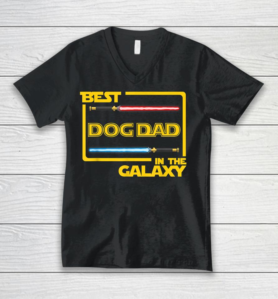 Best Dog Dad In The Galaxy Unisex V-Neck T-Shirt