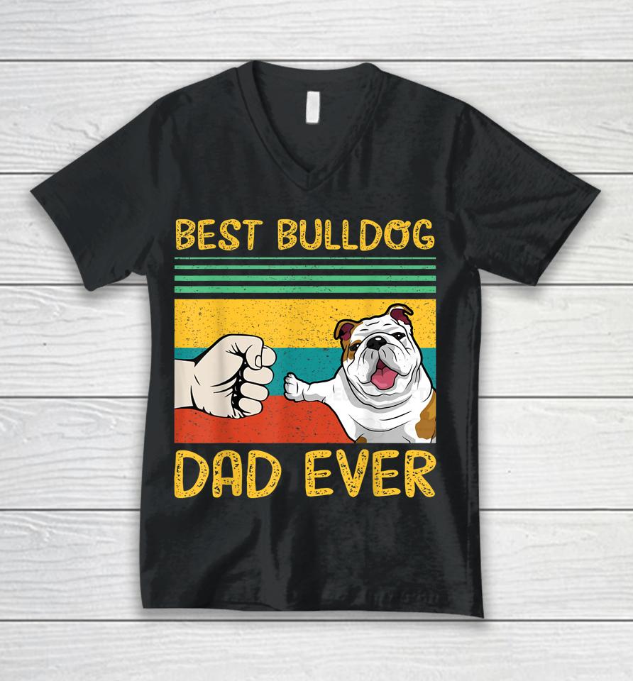Best English Bulldog Dad Ever Unisex V-Neck T-Shirt