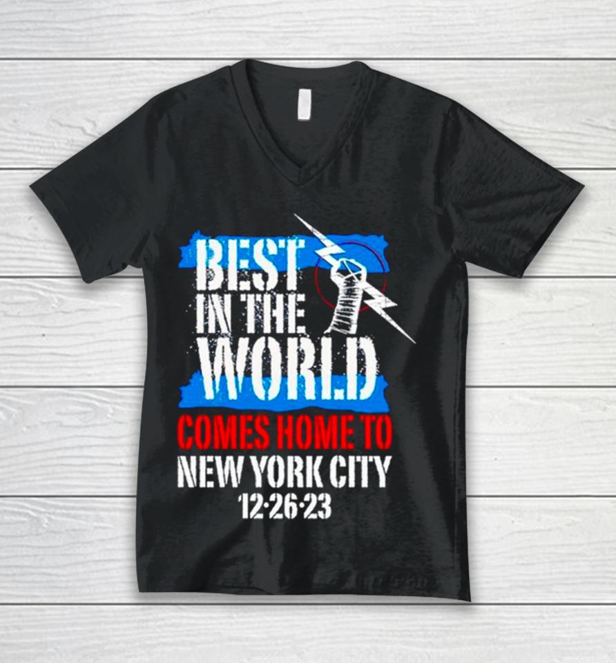 Best In The World Comes Home To New York City 12 26 23 Unisex V-Neck T-Shirt