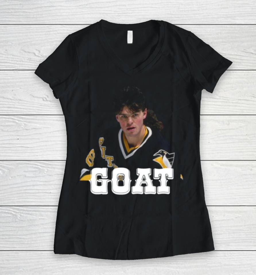 Best Pittsburgh Hockey Jaromir Jagr Goat Hockey Fan Women V-Neck T-Shirt