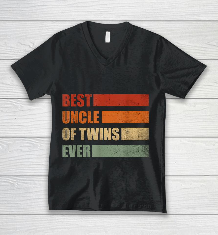 Best Uncle Of Twins Pregnancy Announcement Unisex V-Neck T-Shirt